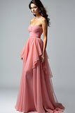 Dusty Rose Sweetheart Ruffled Gallakjole