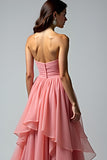 Dusty Rose Sweetheart Ruffled Gallakjole
