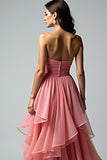 Dusty Rose Sweetheart Ruffled Gallakjole