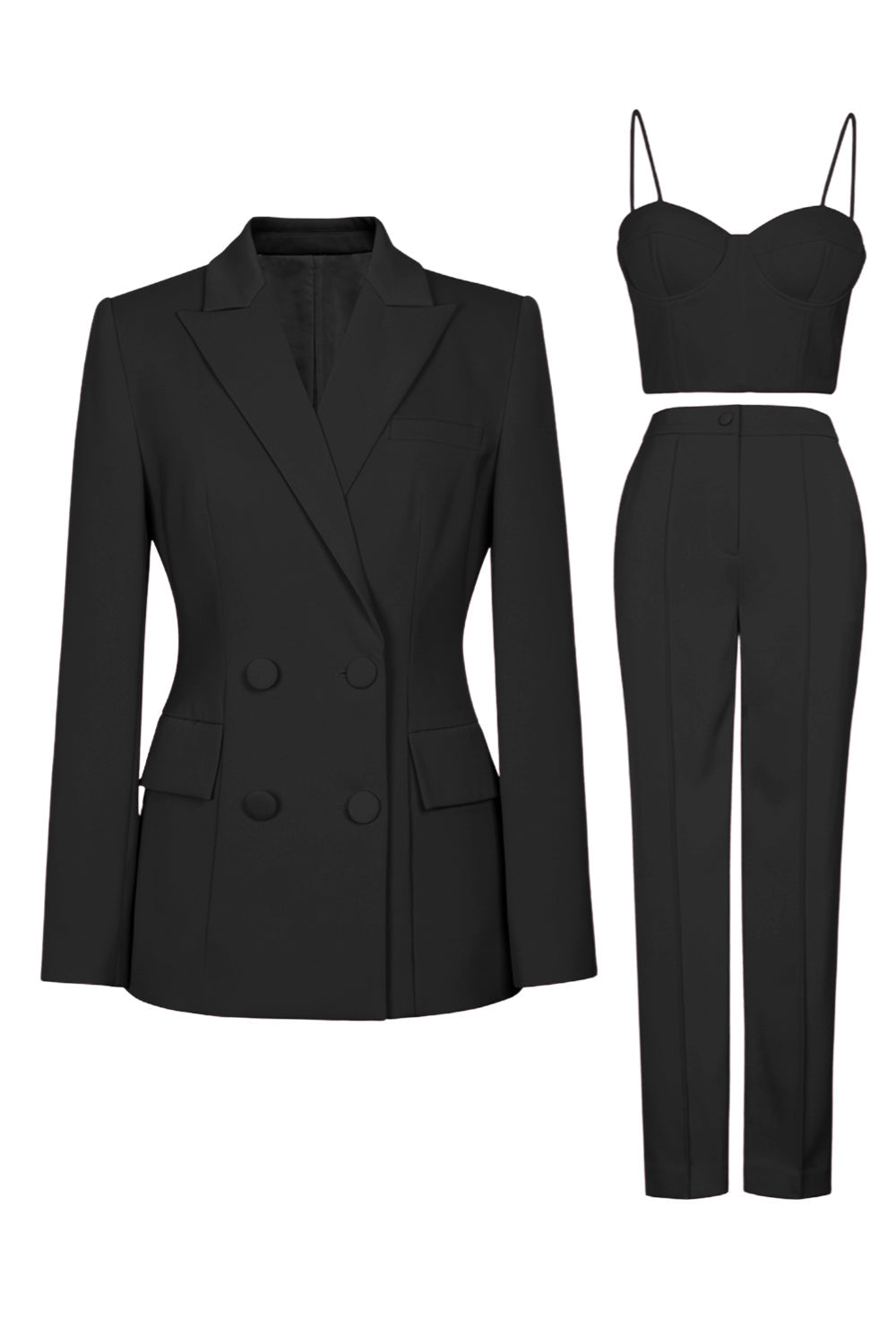 Purple Peak revers 3-delt dobbeltradet dame galladragter