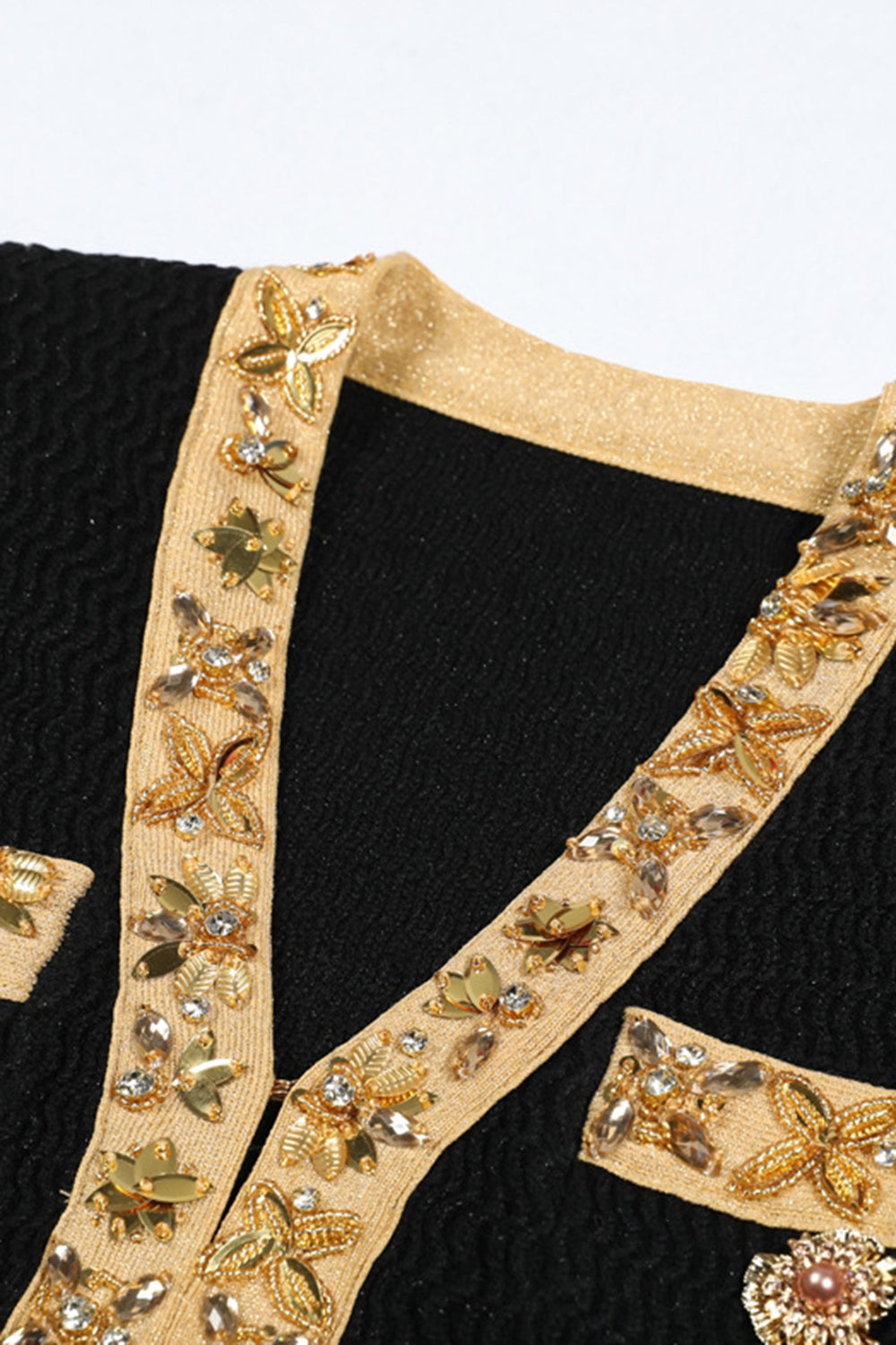 Sort 2-delt Kvinder Jakkesæt med Rhinsten