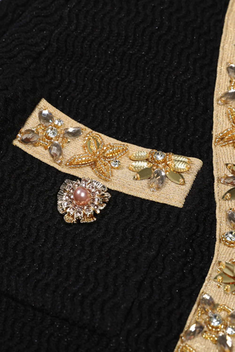 Sort 2-delt Kvinder Jakkesæt med Rhinsten