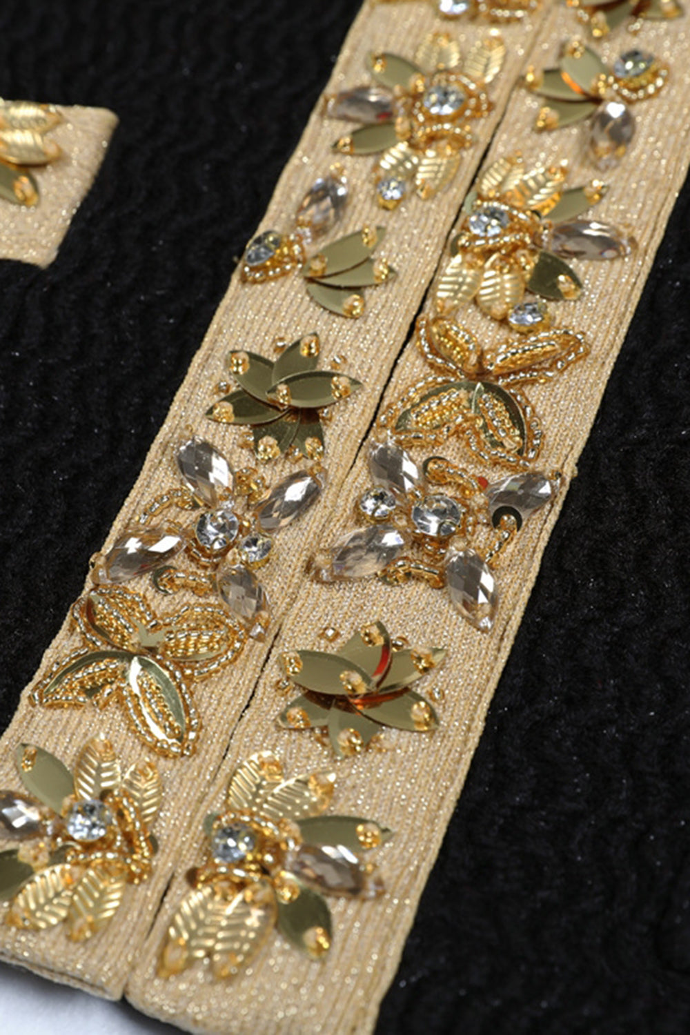 Sort 2-delt Kvinder Jakkesæt med Rhinsten