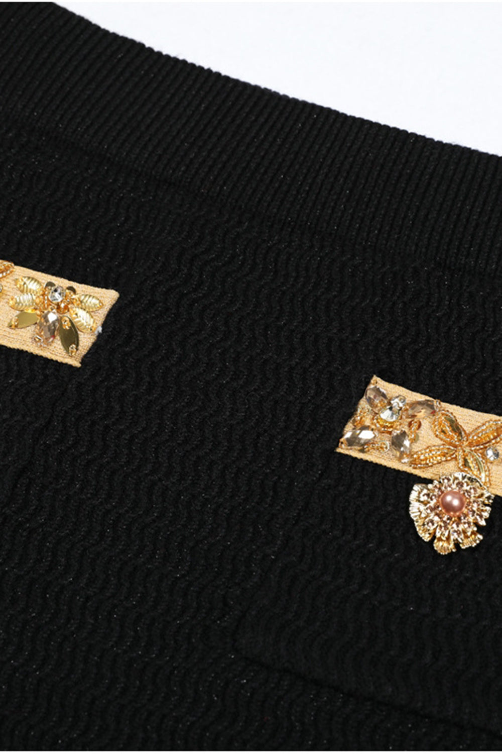 Sort 2-delt Kvinder Jakkesæt med Rhinsten