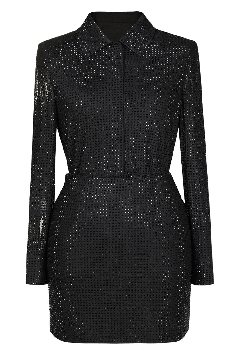 Glitrende Sort 2-delt Kvinder Jakkesæt