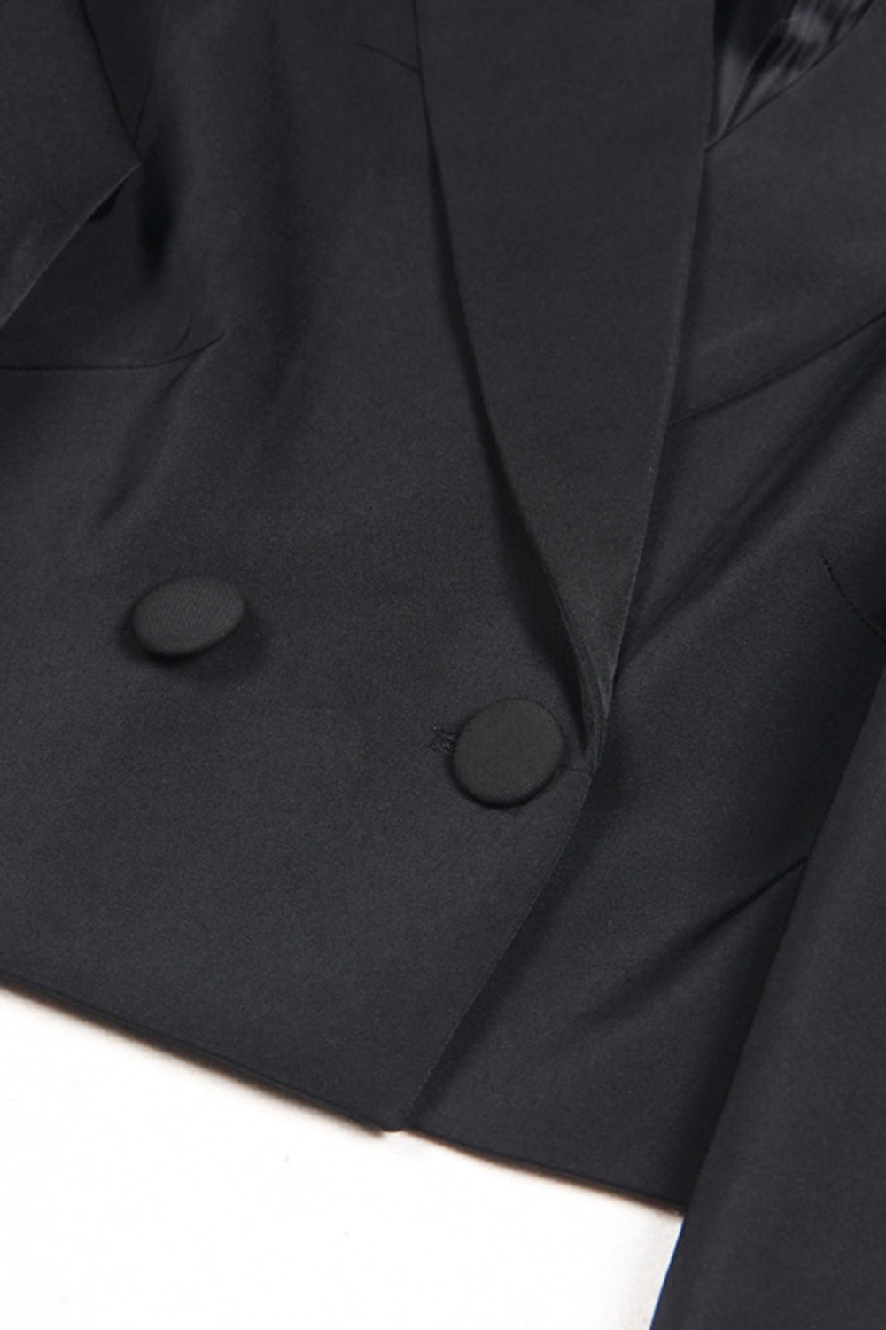 Sort 2-delt Peak revers kort Kvinder Prom Suits med Feather