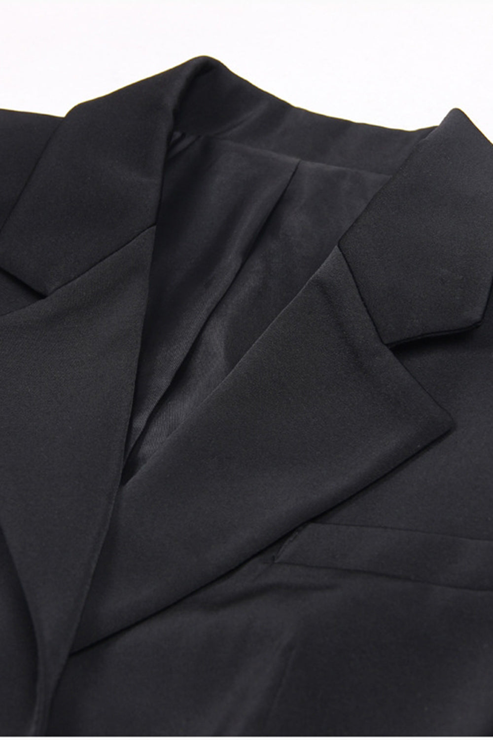 Sort 2-delt Notched Revers Kvinder Prom Suits med fjer