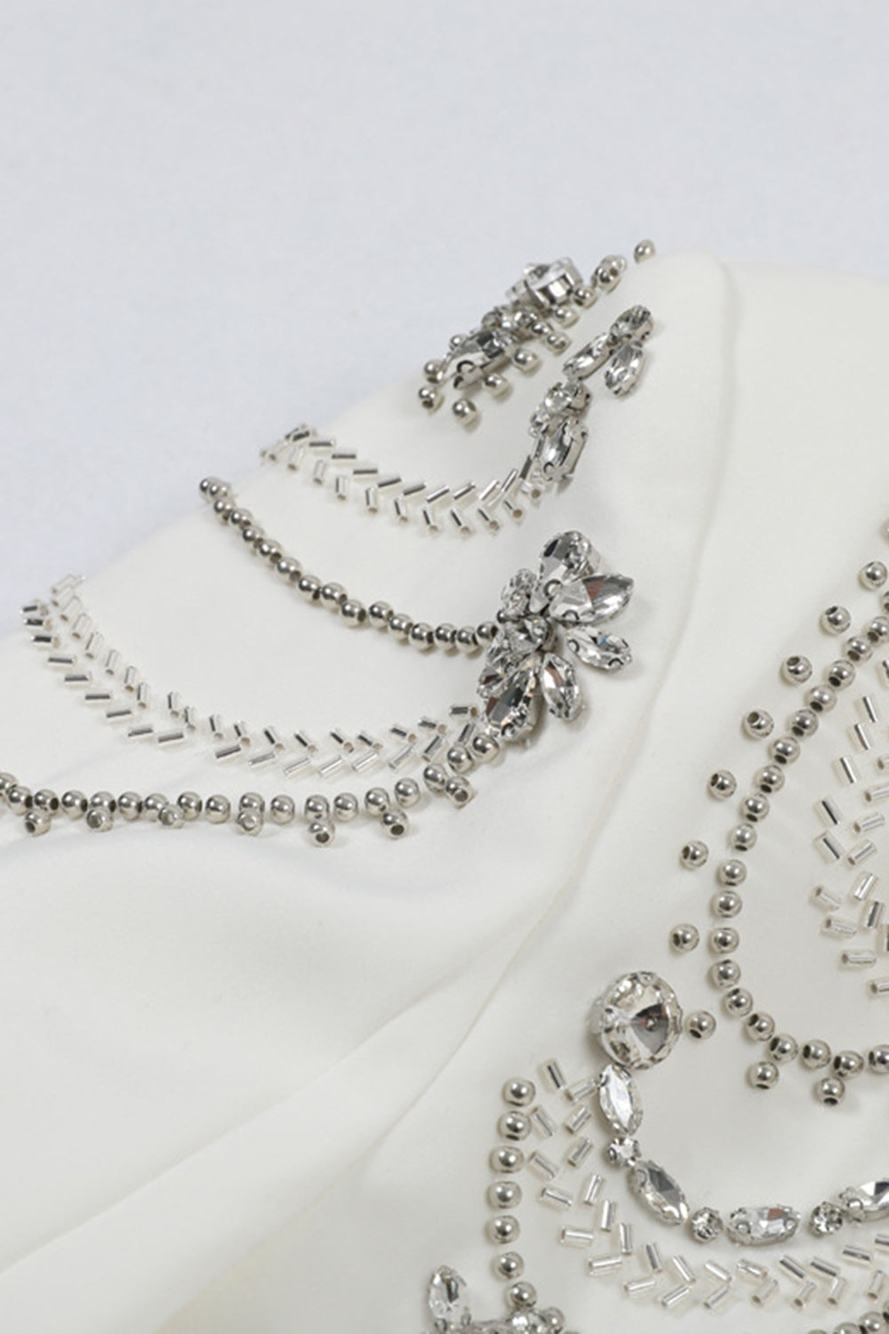 Glitrende sort Peak revers enkeltradet kvinder bal blazer med rhinsten