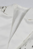 White Peak revers Single Breasted Kvinder Prom Blazer med pailletter
