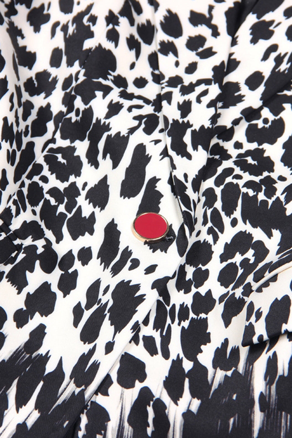 Sort Leopard Print Satin Peak revers Kvinder Prom Blazer