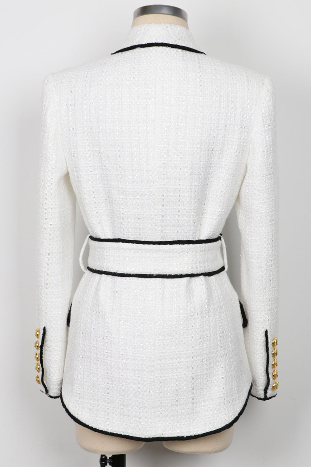 Hvid 2-delt sjal revers dobbeltradet kvinder galladragter