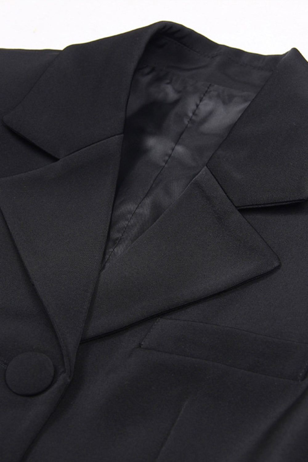 Sort Notched Revers Cut Out Kvinder Prom Suits med sløjfe