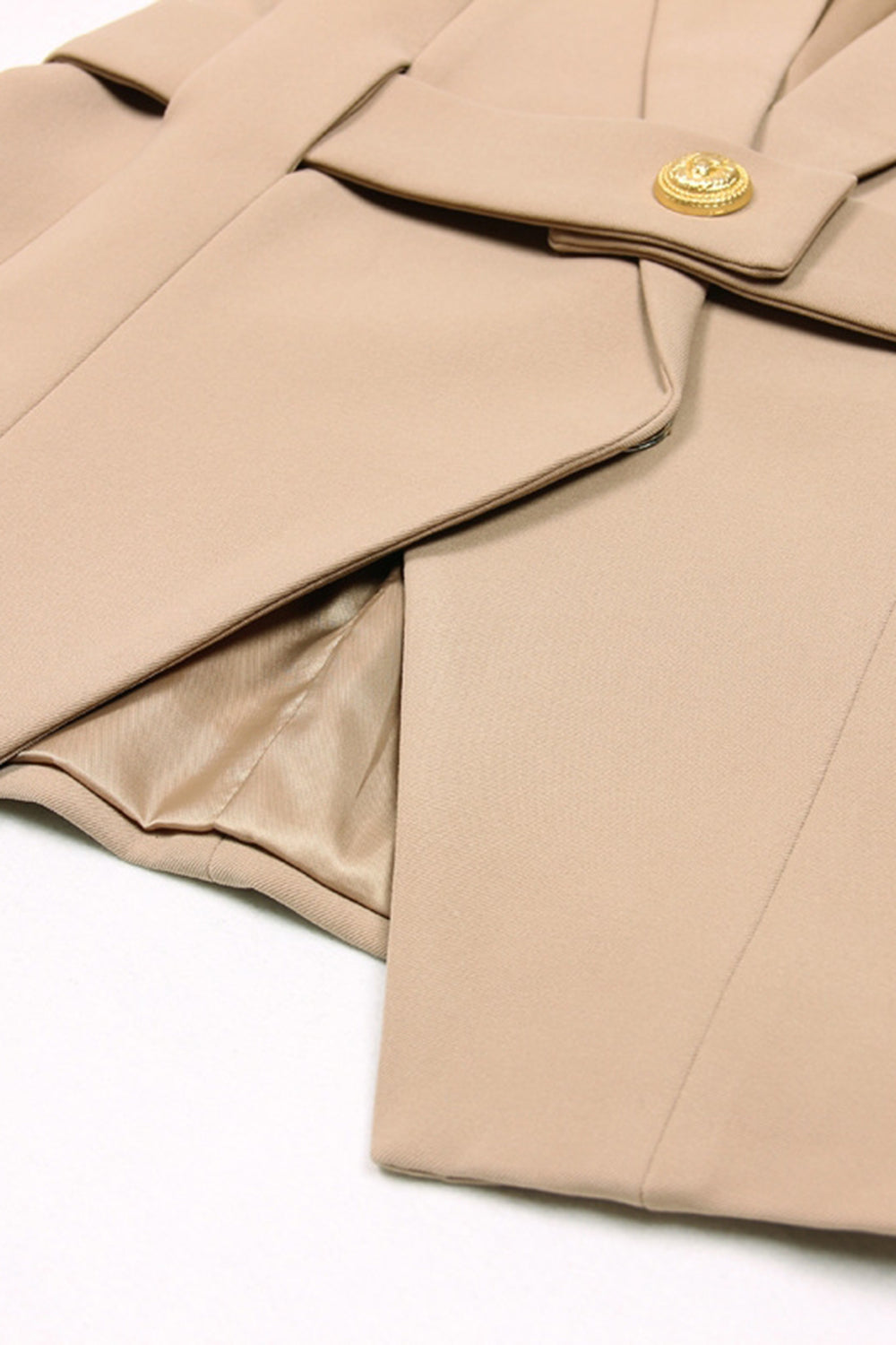 Hvid Peak revers ærmeløs Satin Kvinder Blazer