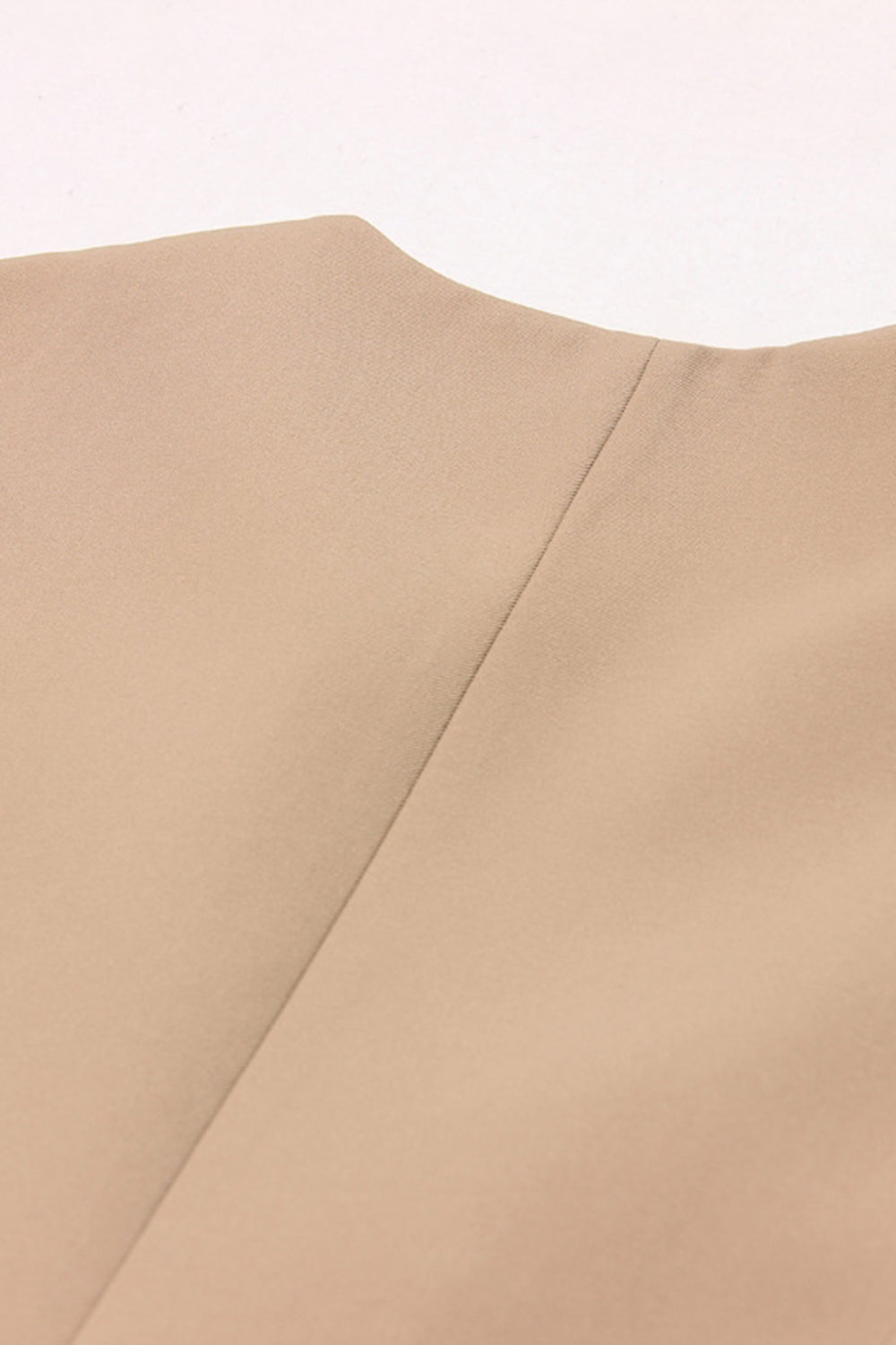 Hvid Peak revers ærmeløs Satin Kvinder Blazer