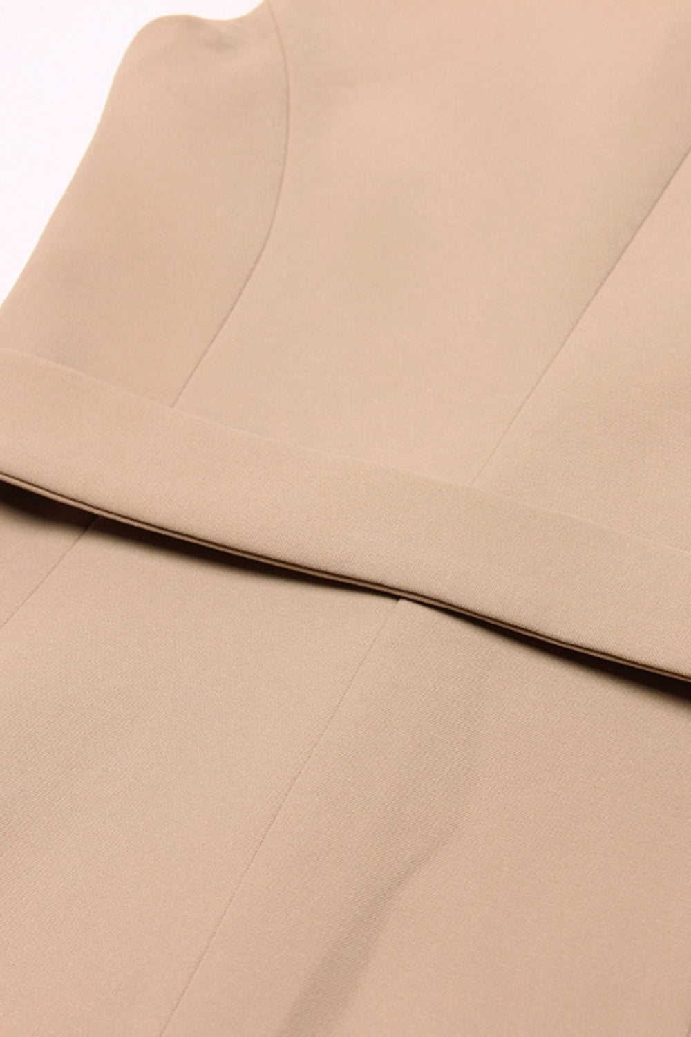 Hvid Peak revers ærmeløs Satin Kvinder Blazer