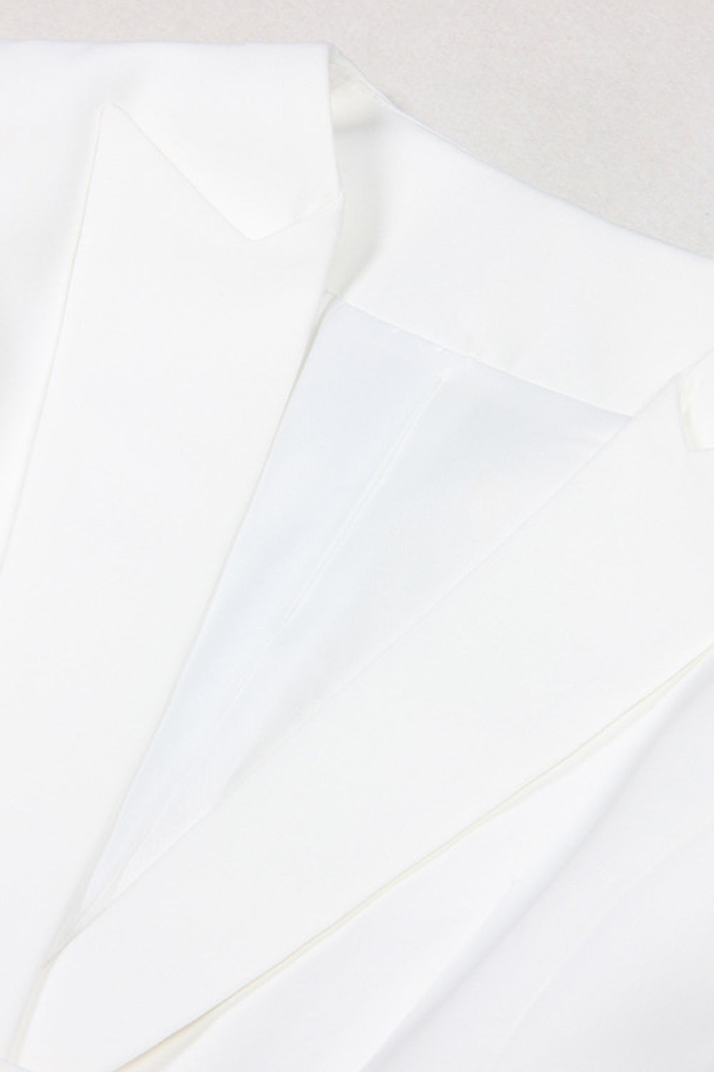 Hvid Peak revers ærmeløs Satin Kvinder Blazer