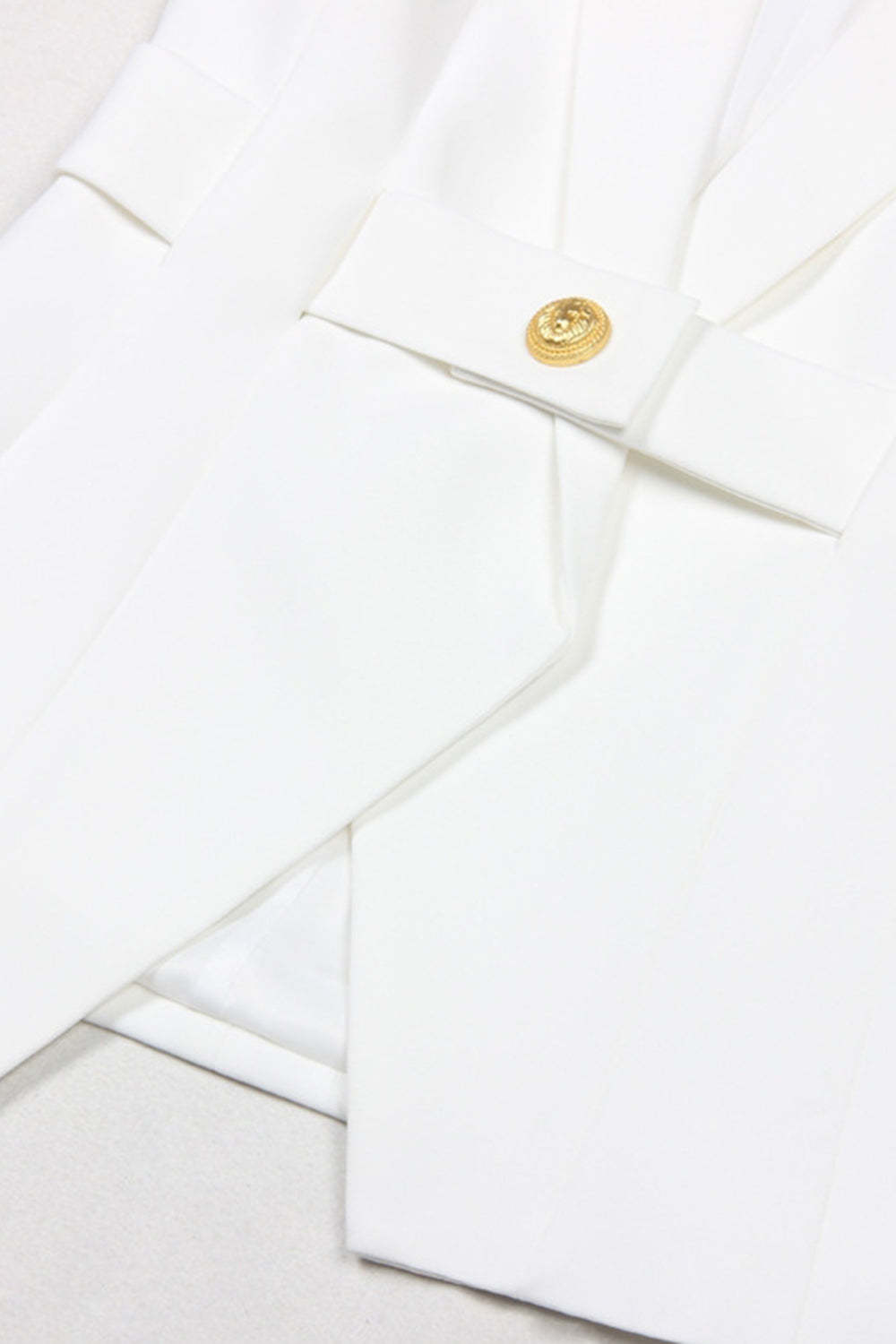 Hvid Peak revers ærmeløs Satin Kvinder Blazer