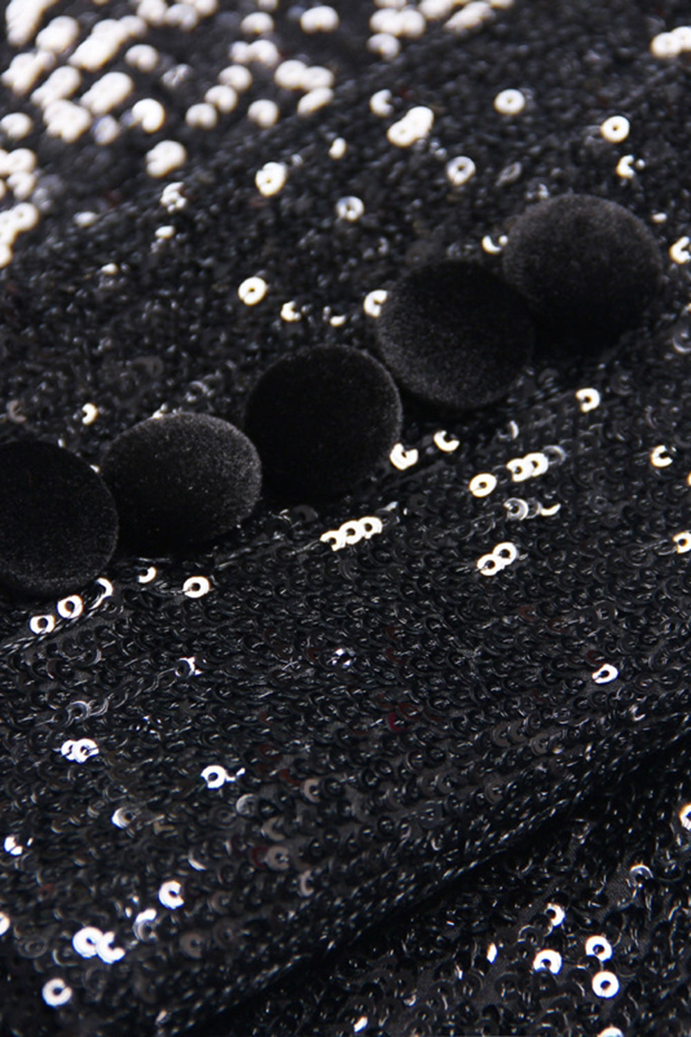 Glitrende sort paillet Peak revers dobbeltradet kvinder bal blazer