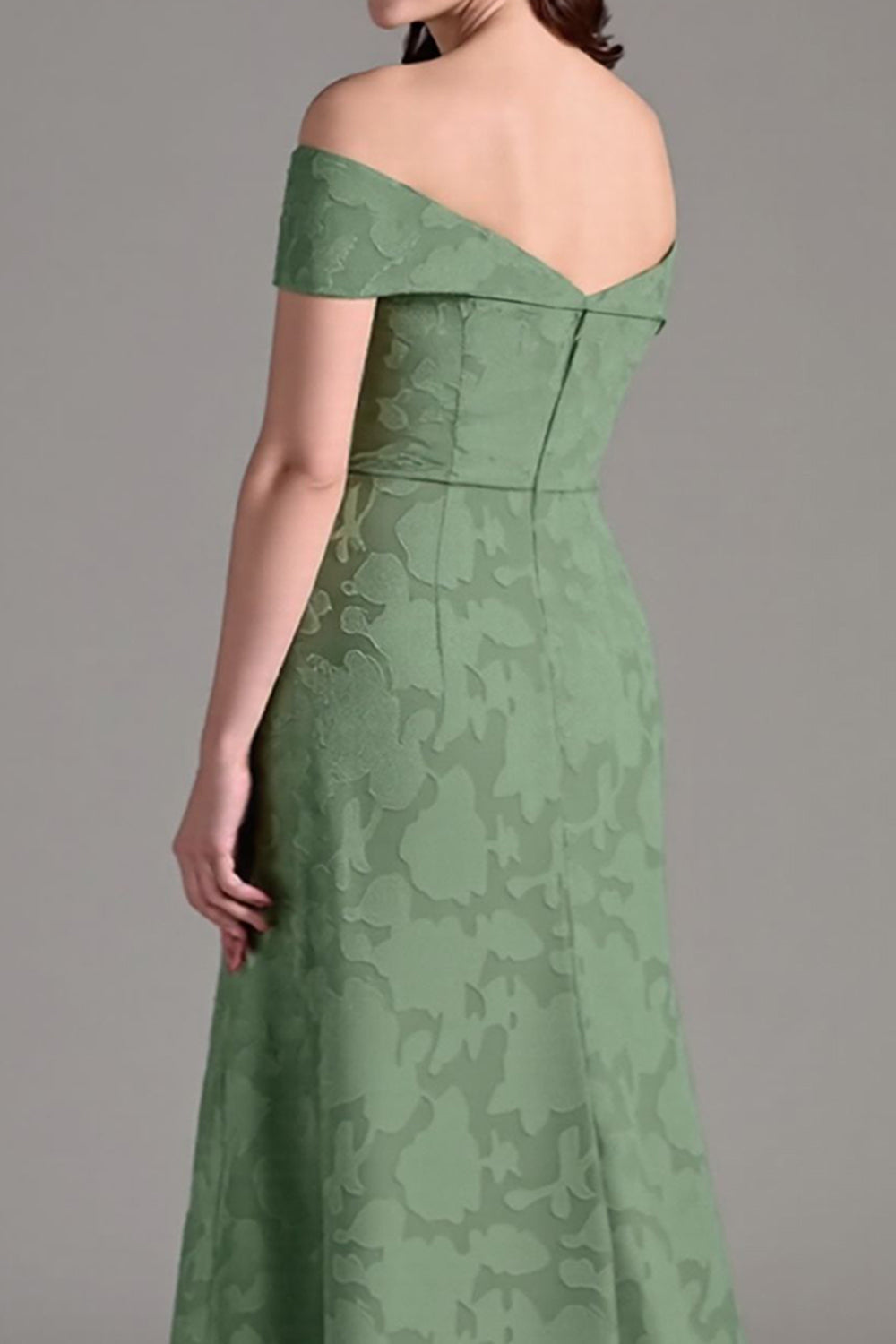 Eukalyptus A-linje Off The Shoulder Lang brudepigekjole