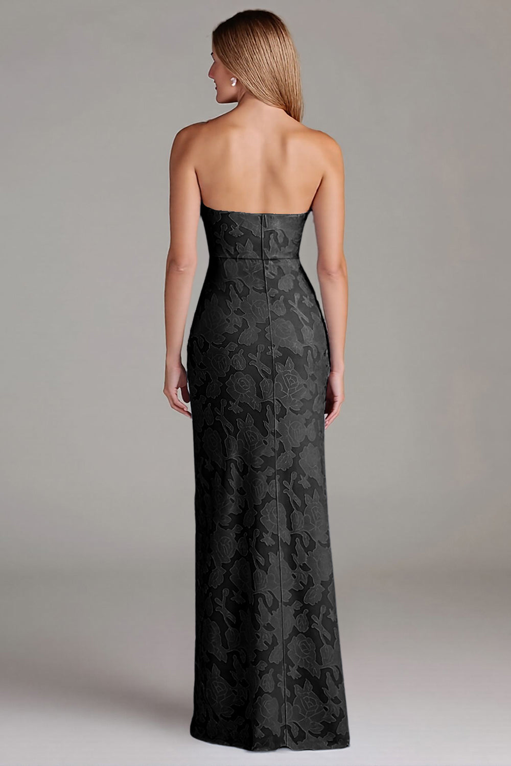 Stropløs kappe støvet blå lang brudepigekjole