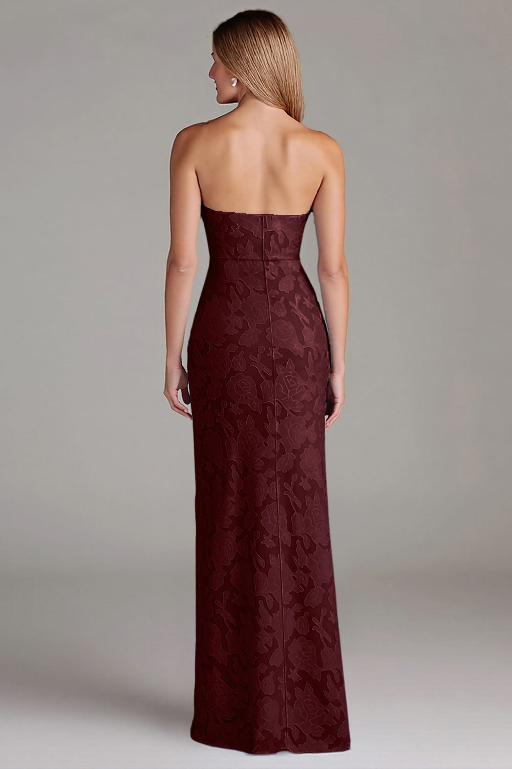 Stropløs kappe støvet blå lang brudepigekjole