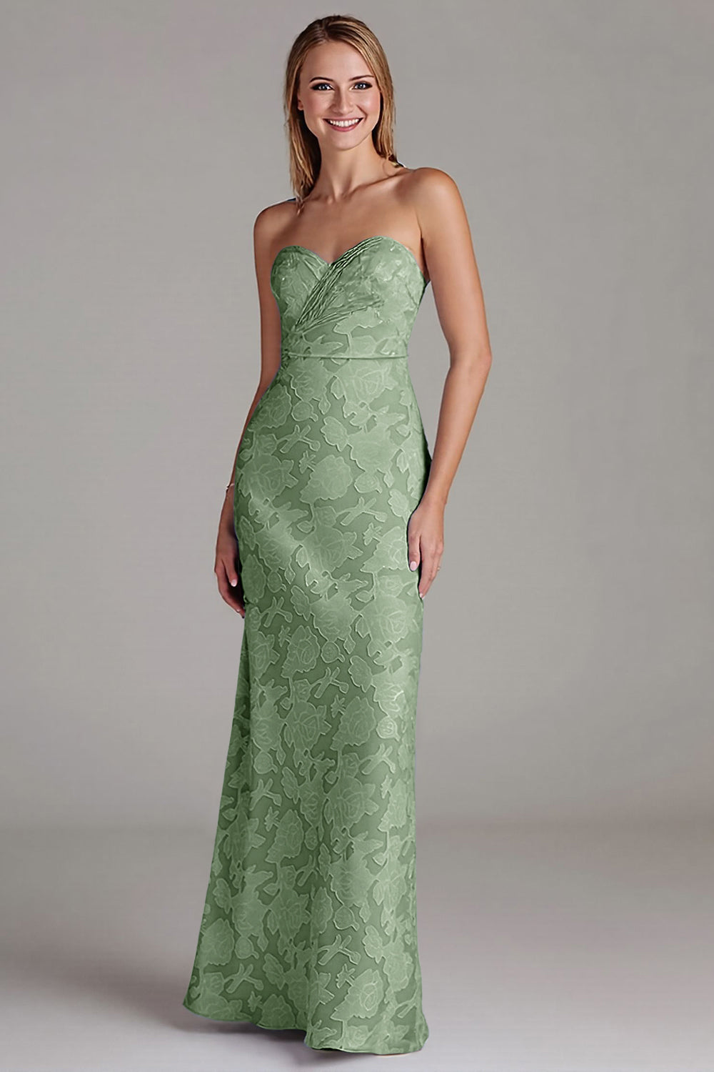 Stropløs kappe støvet blå lang brudepigekjole