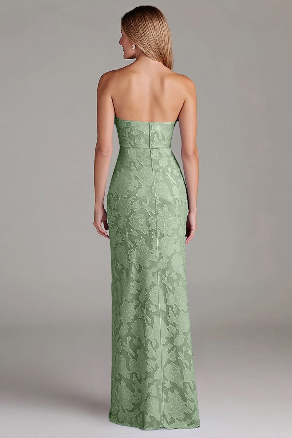 Stropløs kappe støvet blå lang brudepigekjole