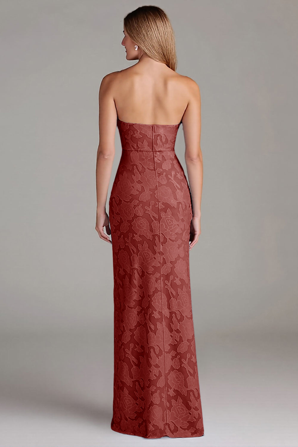 Stropløs kappe støvet blå lang brudepigekjole