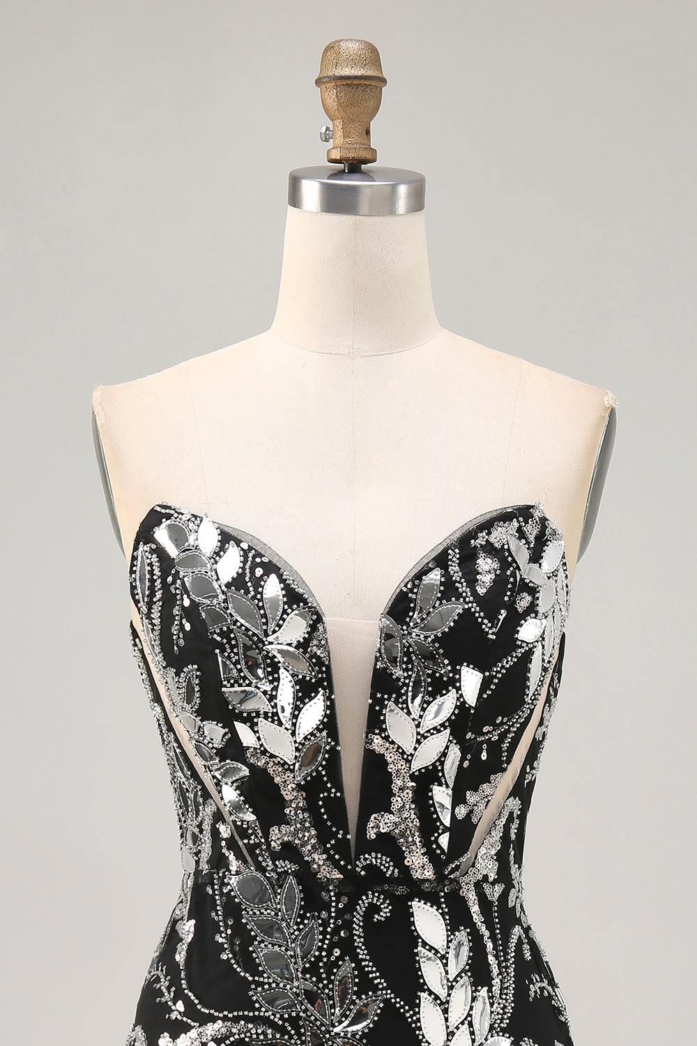 Glitrende Sort Bodycon Pailletter Kort Homecoming Kjole med Perlebesat