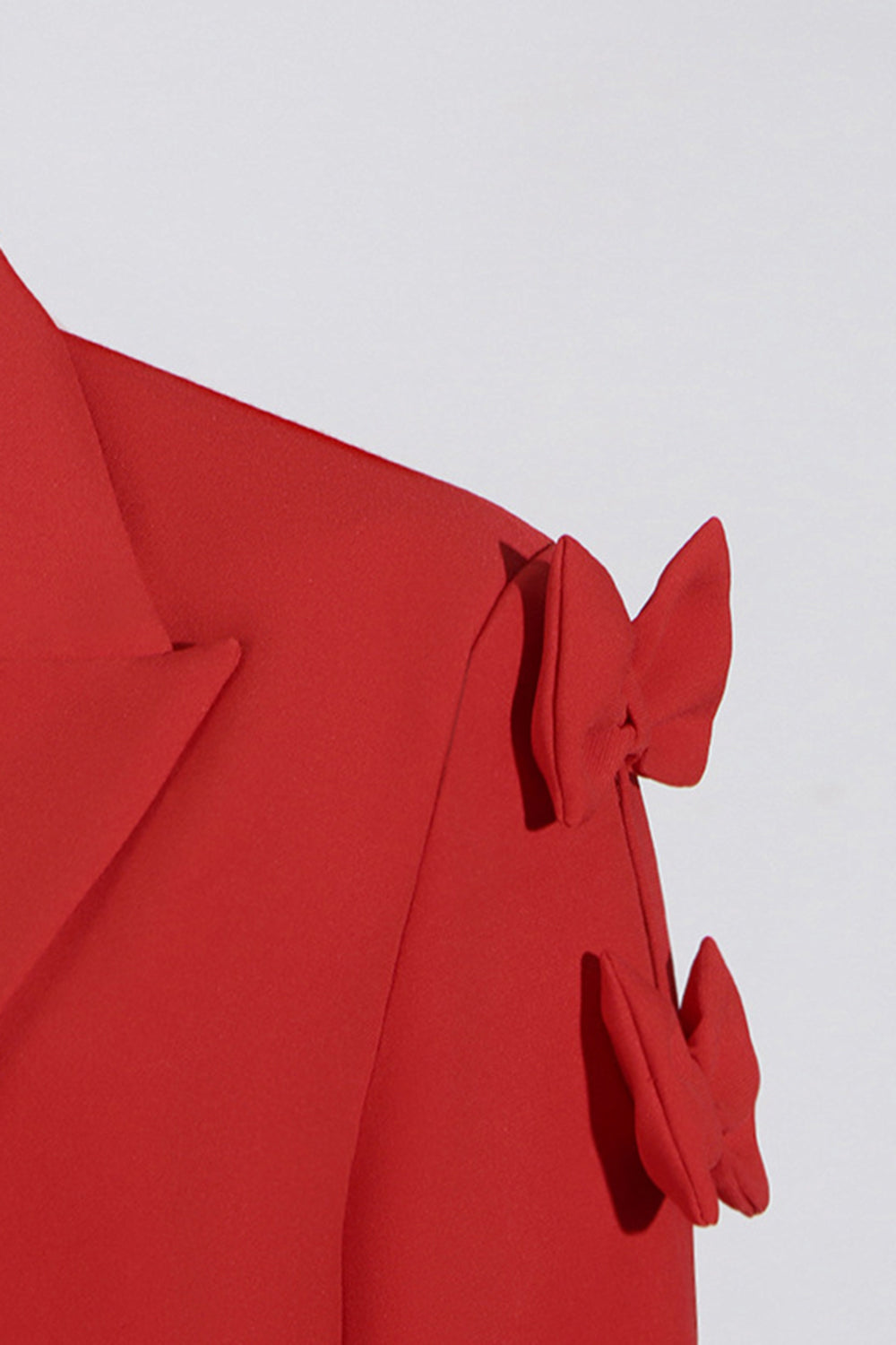 Red Peak Revers Kvinder Prom Blazer med Sløjfe