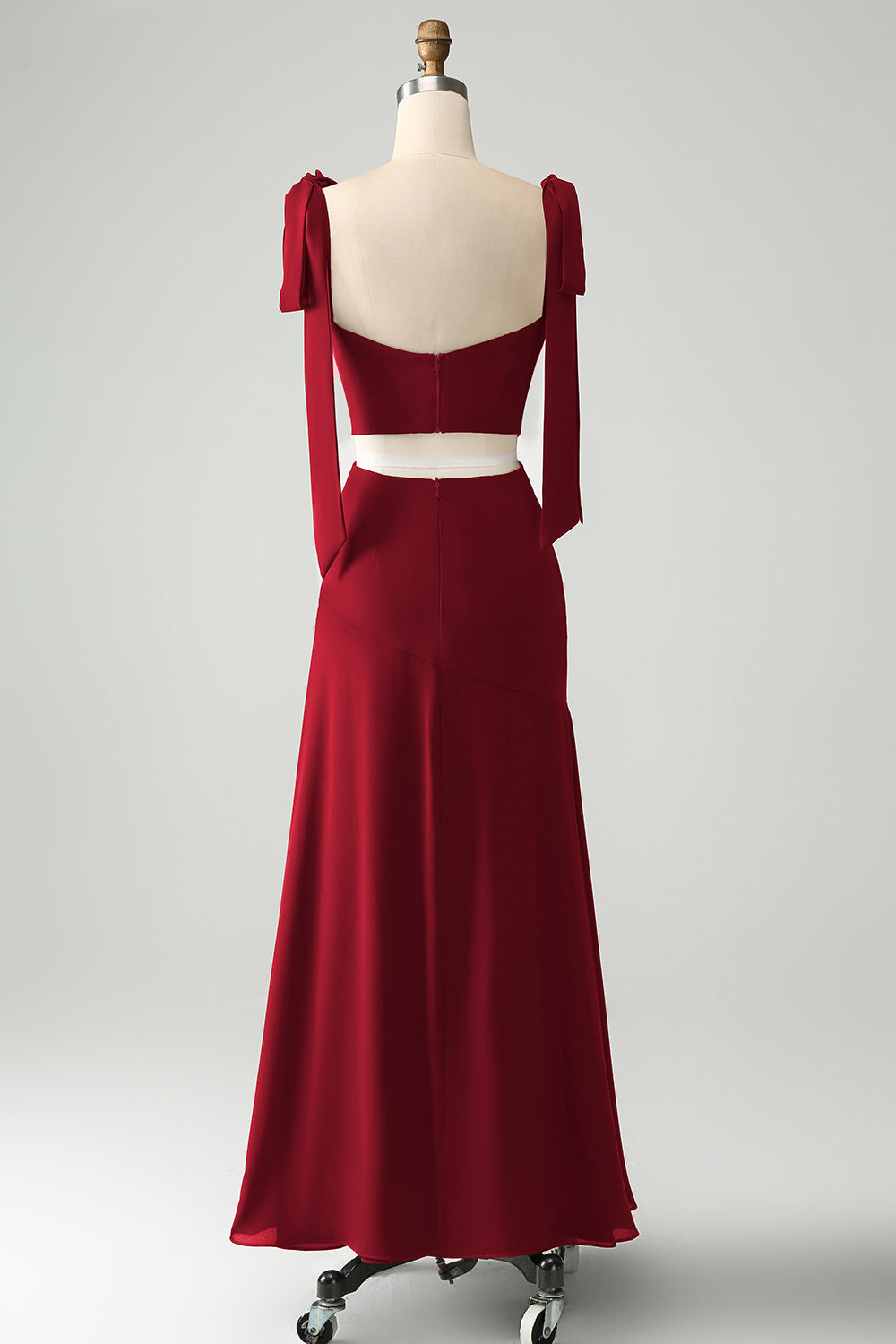 Olive A Line Spaghetti Straps Gulvlængde Udskåret Brudepigekjole med slids