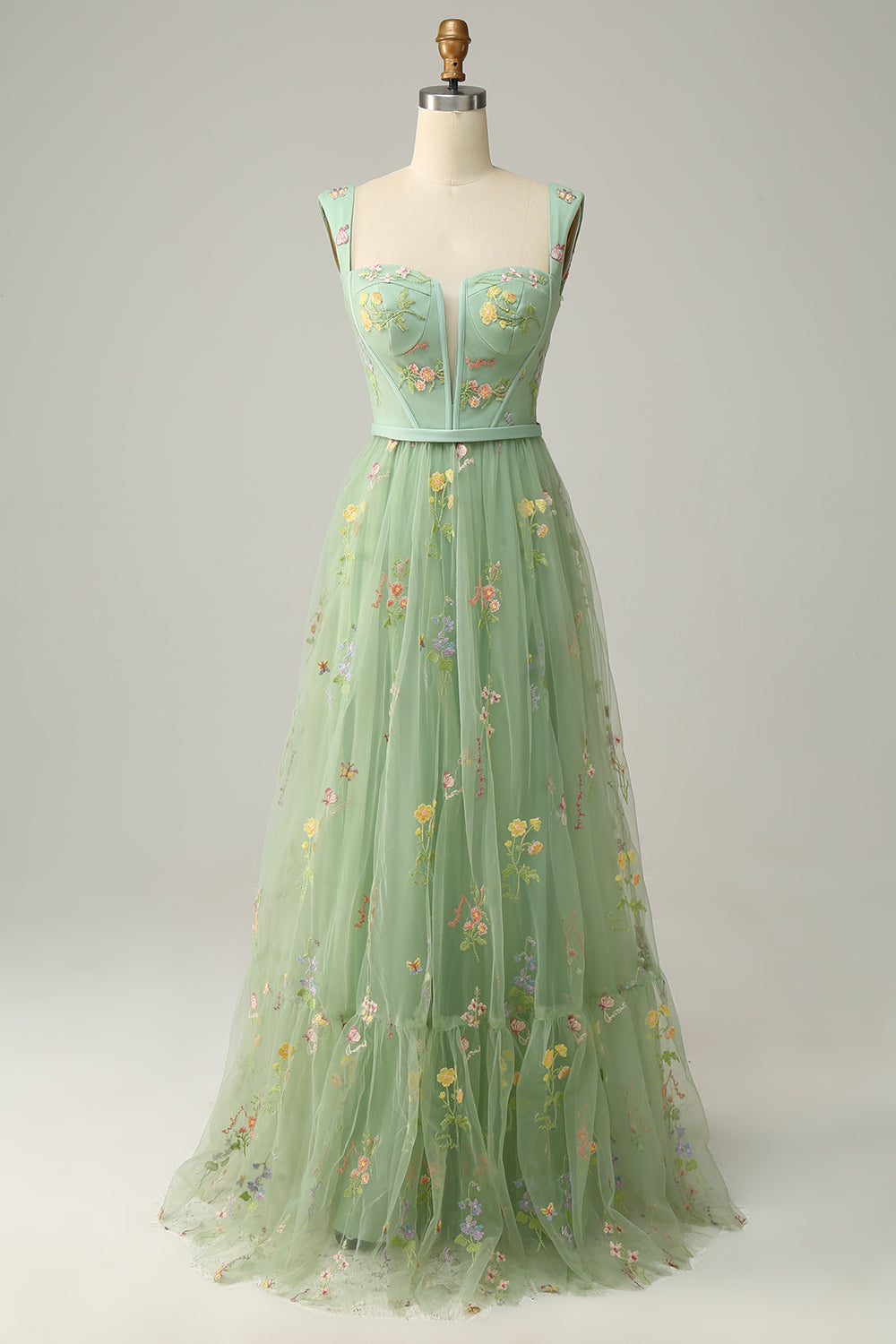 Champagne A-Line broderi Festkjoler
