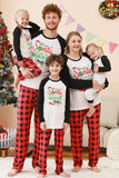 Sort og rød julemandsprintet Fmaily pyjamas sæt