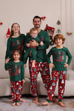 Mørkegrøn Glædelig Jul Familie Pyjamas Sæt