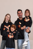 Sort Devil Græskar Print Hætteklædte Halloween familie sweatshirts