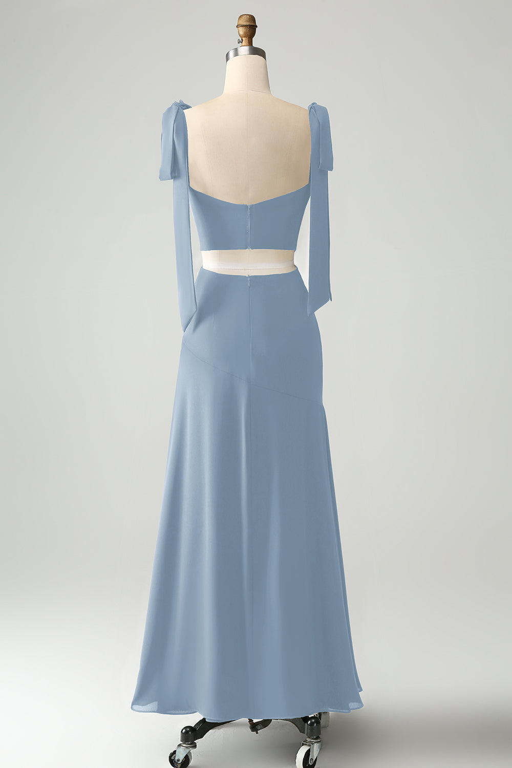 Olive A Line Spaghetti Straps Gulvlængde Udskåret Brudepigekjole med slids