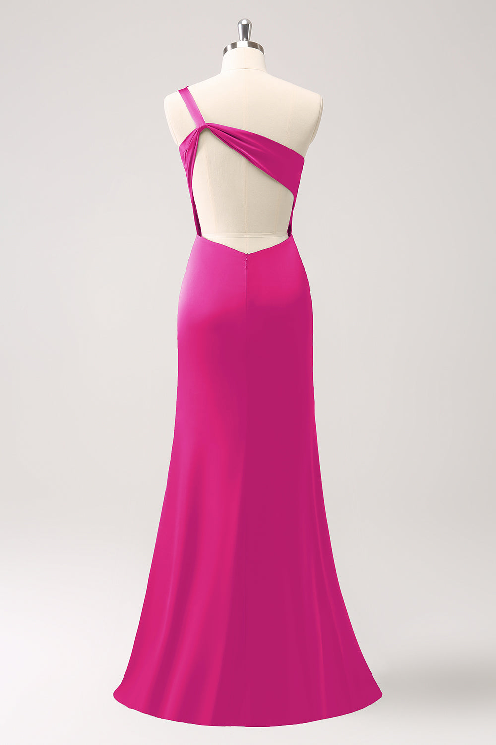 Oliven En Skulder Havfrue Satin Lang Brudepigekjole