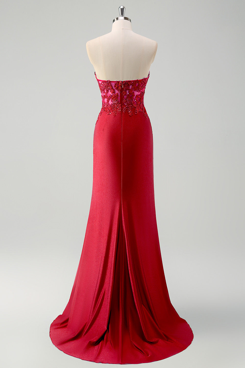 Havfrue Grøn Stropløs Udskæring Korset Lang Gallakjole med Slids