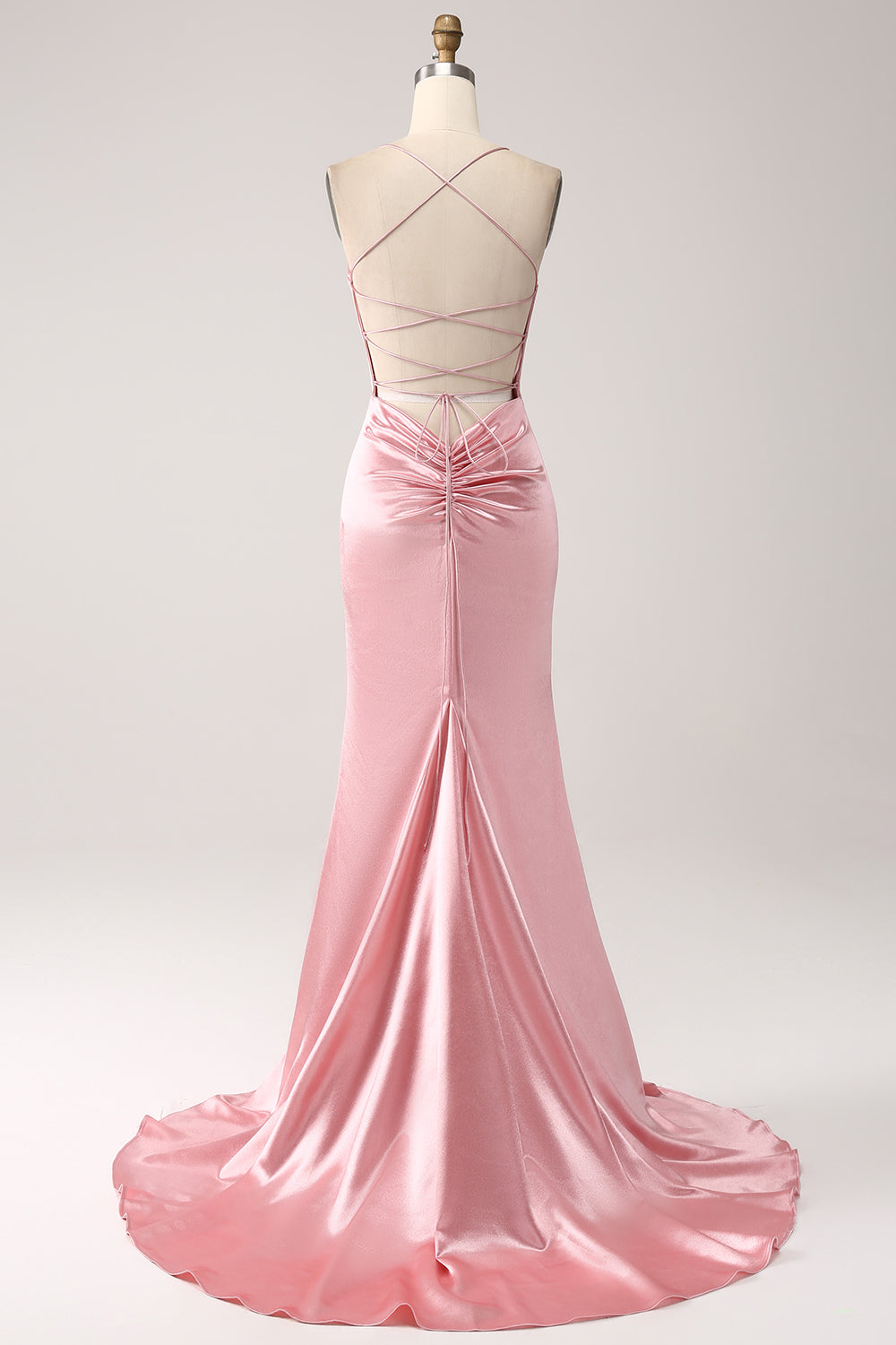 Blush Mermaid Spaghetti Straps Lang gallakjole