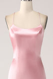 Blush Mermaid Spaghetti Straps Lang gallakjole