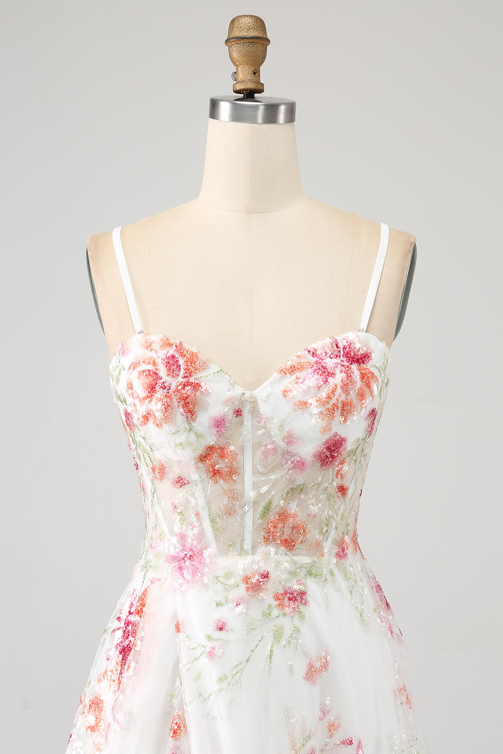 Sort A-Line Blomsterpailletter Lang korset gallakjole