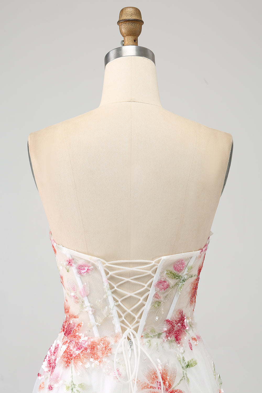 Sort A-Line Blomsterpailletter Lang korset gallakjole