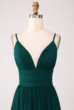 Spaghetti stropper Tiered Prom Dress med plisseret