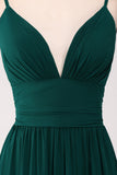 Spaghetti stropper Tiered Prom Dress med plisseret