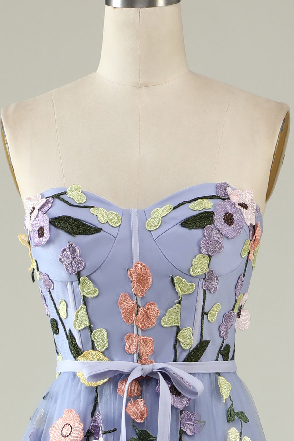 En Line Sweetheart Lavendel Long Prom Kjole med applikationer
