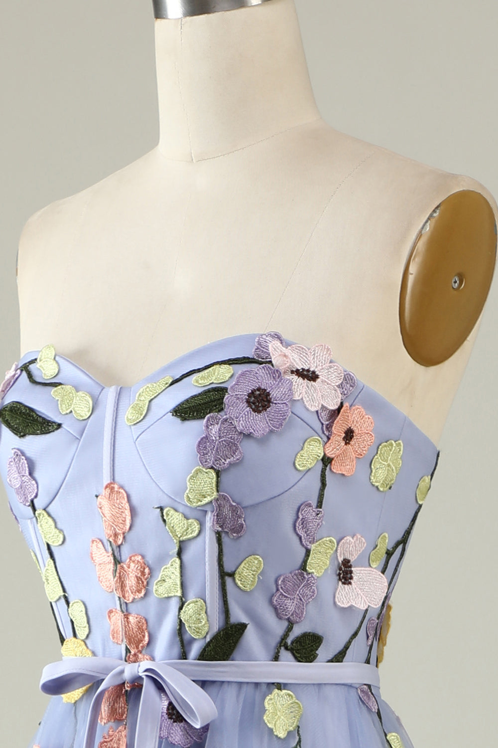 En Line Sweetheart Lavendel Long Prom Kjole med applikationer
