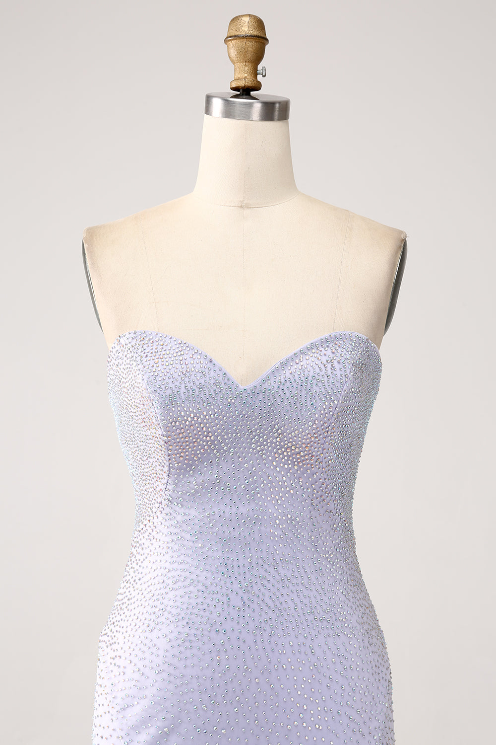 Lilac Havfrue Stropløs Beaded Long Prom Kjole