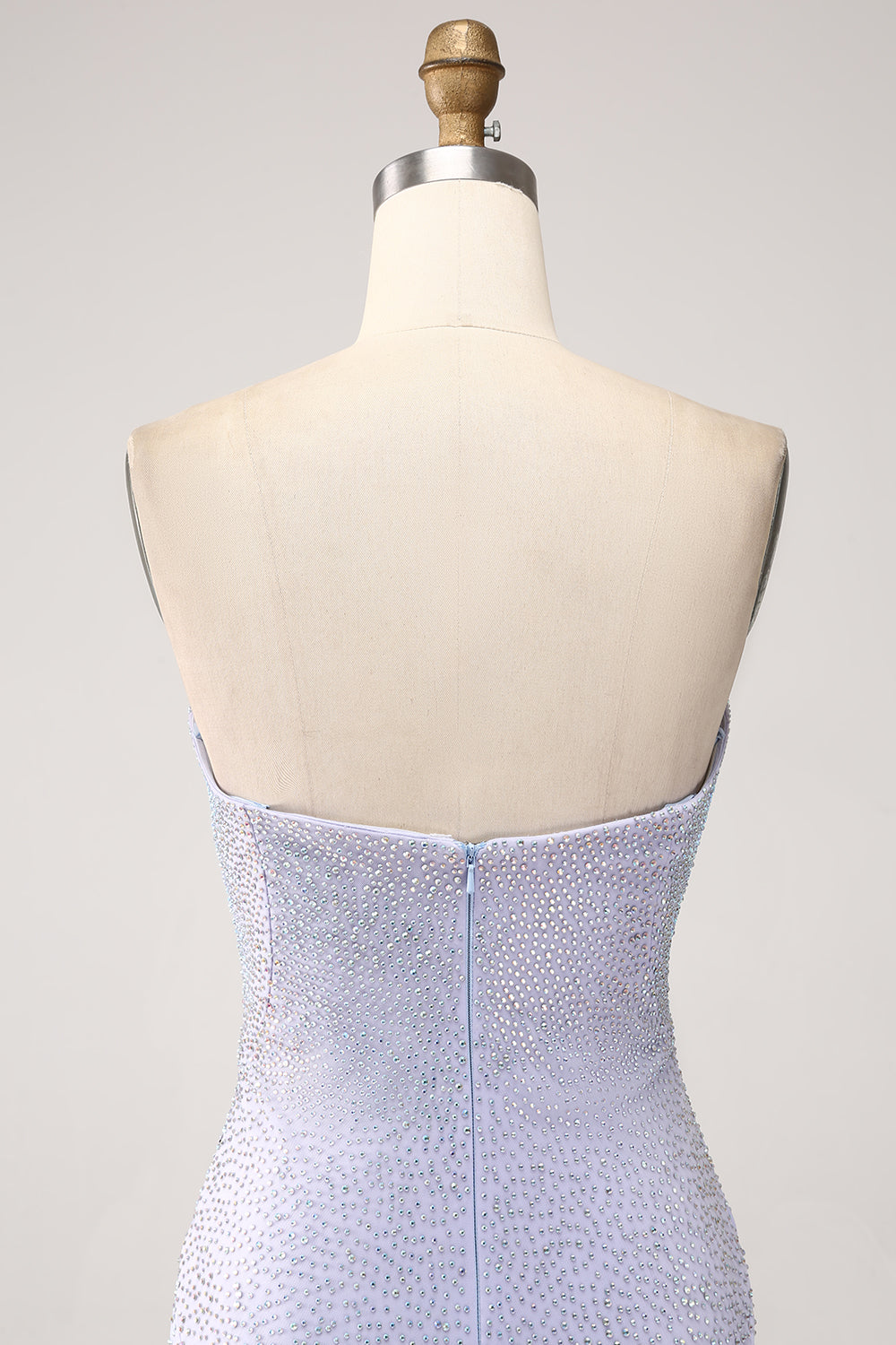 Lilac Havfrue Stropløs Beaded Long Prom Kjole