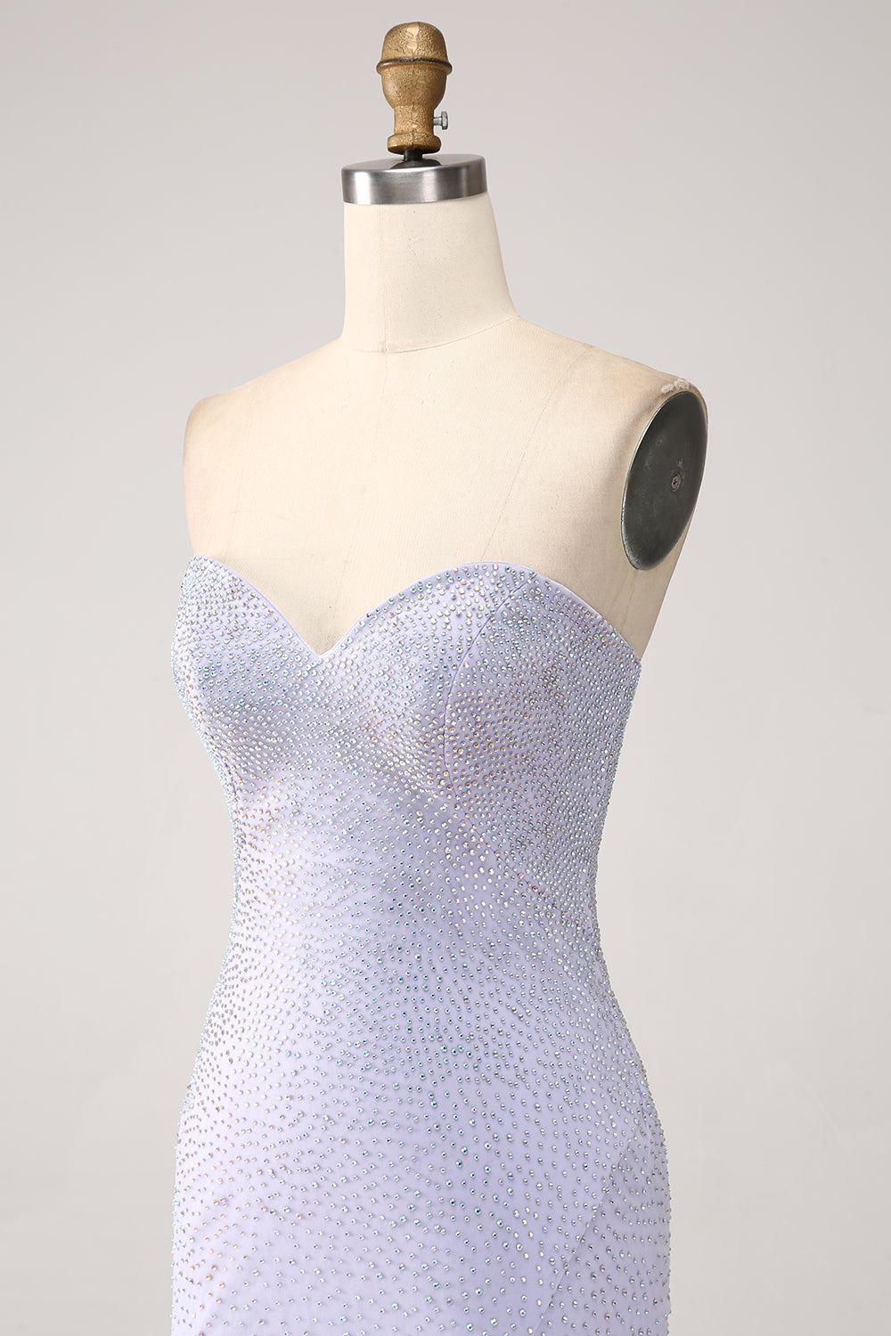 Lilac Havfrue Stropløs Beaded Long Prom Kjole
