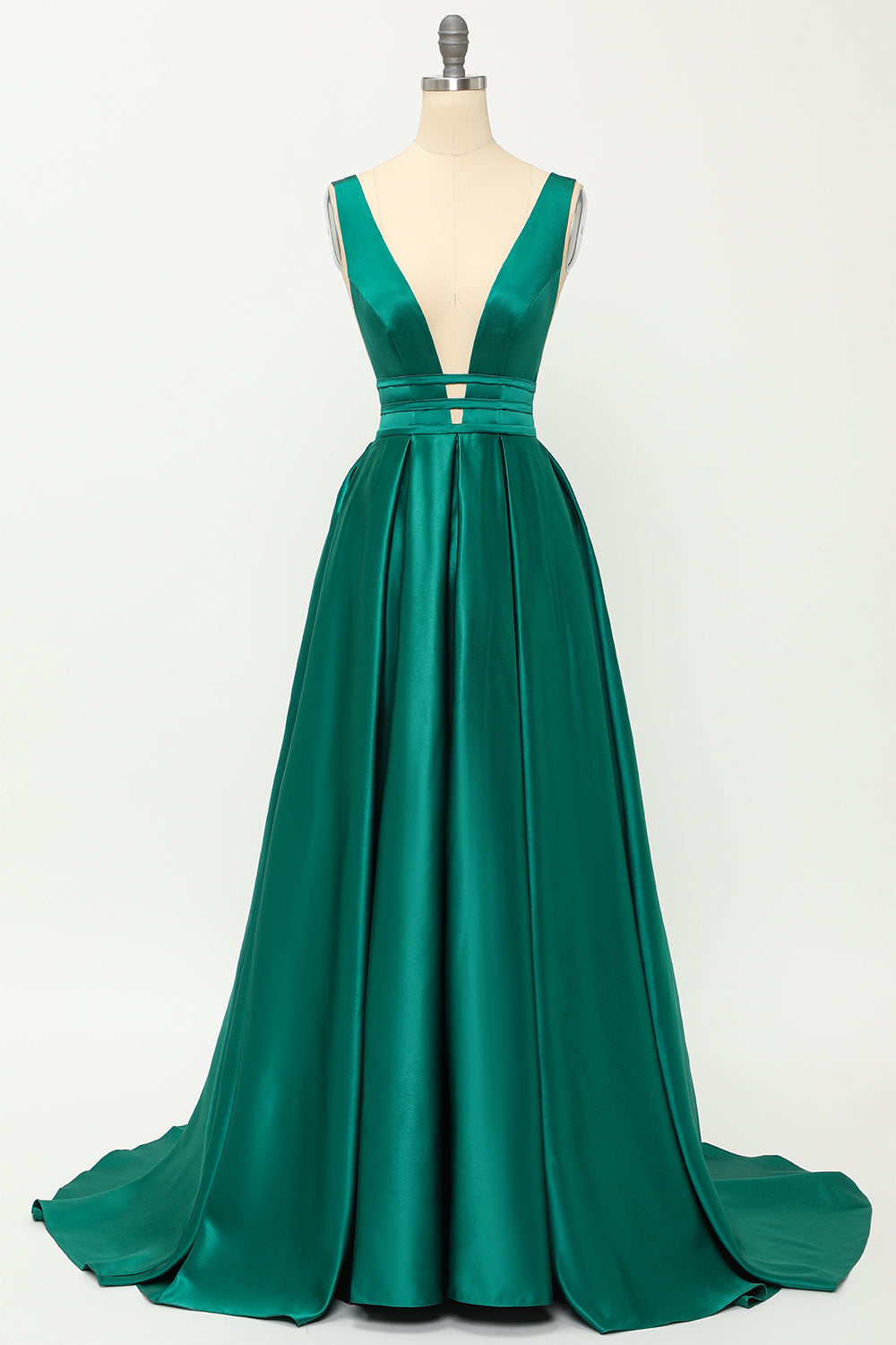 Blush Satin Lang Prom Kjole